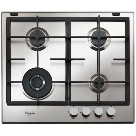 Plita incorporabila Whirlpool Ambient GMA 6422 IX, Gaz, 4 Arzatoare, 60 cm, Gratare fonta, Inox